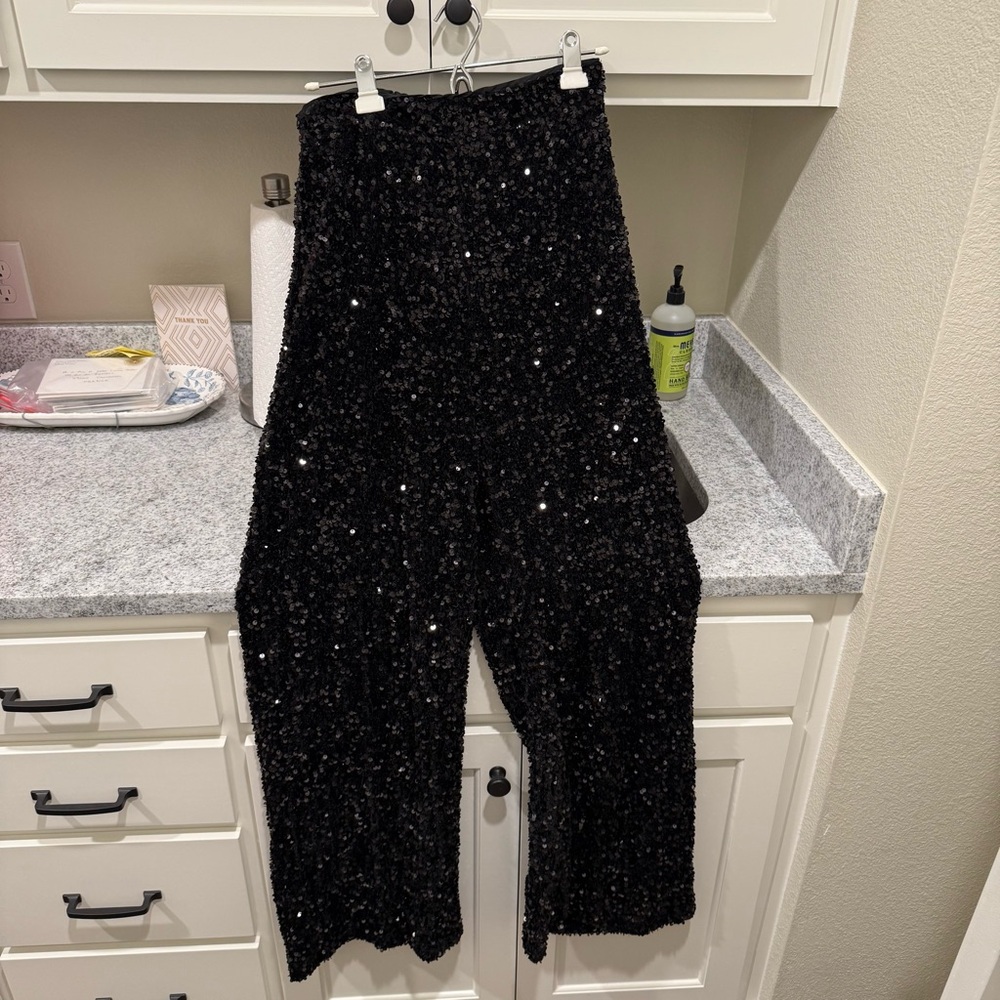 Gianni Bini Sparkling Black Wide Leg Pants - Picture 8 of 8